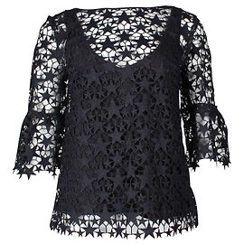 Hugo Boss Navy Blue Star Shape Lace Top Blue Navy blue