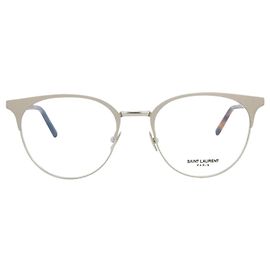 Saint Laurent Round-Frame Metal Optical Frames Silvery Metallic