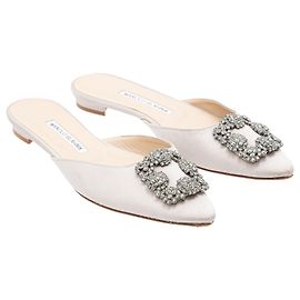 Manolo Blahnik HANGISIMUFLAT Sandalen Grau
