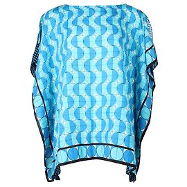 Michael Kors Hellblau bedruckter Poncho Blau