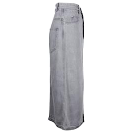 Isabel Marant-Isabel Marant Etoile Jupe mi-longue en jean en coton gris-Gris
