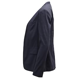 Theory-Theory Open-Front Blazer in Navy Blue Linen-Navy blue