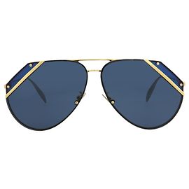 Alexander Mcqueen Metall-Sonnenbrille im Pilotenstil Golden Metallisch