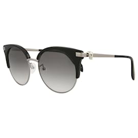 Alexander Mcqueen-Alexander McQueen Round/Oval Sunglasses-Black