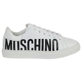 Baskets à imprimé logo Moschino Blanc