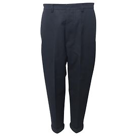 Ami Paris Oversized Chino Trousers in Black Wool Black