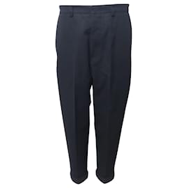 Ami-Pantalone Chino Oversize Ami Paris in Lana Nera-Nero