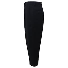 Ami-Ami Paris Oversized Chino Trousers in Black Wool-Black