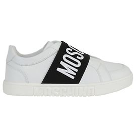 Baskets à bande logo Moschino Blanc