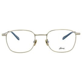 Brioni Square-Frame Titanium Optical Frames Golden Metallic