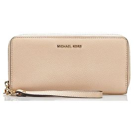 michael kors Leather Continental Wallet beige Beige