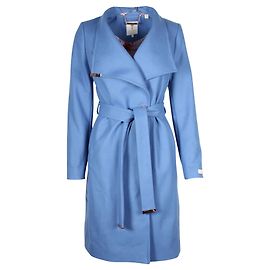 Ted Baker Mittelblauer Mantel mit Blumenmusterfutter Blau
