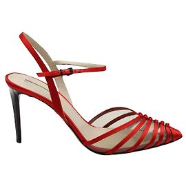 Giorgio Armani Red Silk High Heels Red