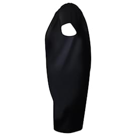 Maje-Maje Off Shoulder Mini Shift Dress in Black Silk-Black