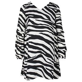 Liu.Jo Schwarz-weißes Kleid mit Zebra-Print Schwarz