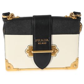 Bolsa Cahier de couro branco Prada Branco