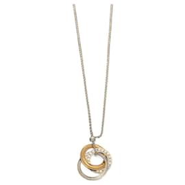 Tiffany & Co-Interlocking Circles Pendant in white gold-Silver hardware