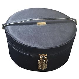 Dior round jewelry organizer black satin Black