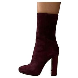 Dsquared2 Ankle Boots Dark Red Deerskin 38 Dark red