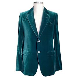 Lanvin Vintage smaragdgrüne Samtjacke Grün