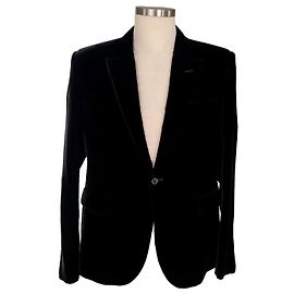 Saint Laurent Giacca da sera nera in velluto Nero