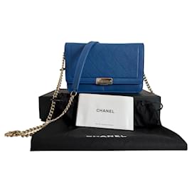Chanel-CHANEL Wallet-on-Chain – Label Click Line-Azul