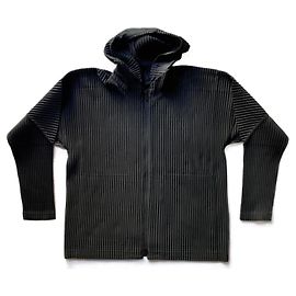 Issey Miyake Homme Plissé Giacca nera con cappuccio Nero