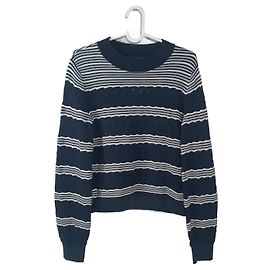 Club Monaco Pullover Schwarz Weiß Baumwolle Nylon S Schwarz Weiß