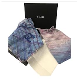 Chanel-Lenços-Azul,Multicor,Roxo,Azul claro