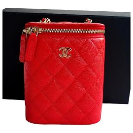 Chanel Vanity Crossbody Small Caviar Leather Red