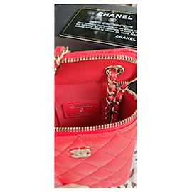 Chanel-Petit sac à bandoulière Vanity en cuir caviar-Rouge