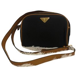 Yves Saint Laurent Shoulder Bag Black Cloth Black