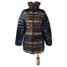 Versus Versace Face Puffer Jacke Schwarz Bunt Schwarz Mehrfarben