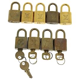 Louis Vuitton-LOUIS VUITTON Set of 9 Padlocks Padlock Gold Tone LV Auth cl232-Other