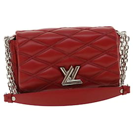 Louis Vuitton-LOUIS VUITTON Martage GO-14MINI Bolsa de Ombro Corrente Vermelho M51000 Autenticação de LV 25727NO-Vermelho