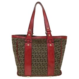 Fendi-FENDI Zucchino Canvas Sac à bandoulière Beige Auth am3439-Beige