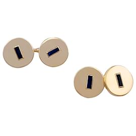 Cartier-Cartier cufflinks in yellow gold, sapphires.-Other