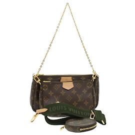 LOUIS VUITTON Monogram Multi Pochette Accessori Pouch Khaki M44813 LV 33620alla Cachi Monogramma