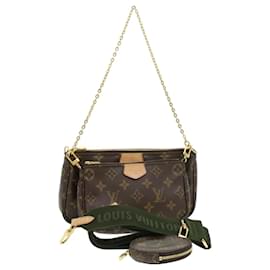 Louis Vuitton-LOUIS VUITTON Monogram Multi Pochette Accessori Pouch Khaki M44813 LV 33620alla-Cachi,Monogramma