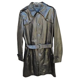 Gabardina de cuero Burberry 52 Negro