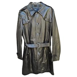 Burberry-Trenchcoat aus Leder von Burberry 52-Schwarz
