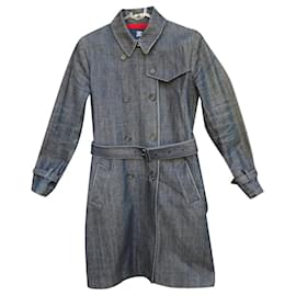 Burberry-Burberry denim trench coat size 38-Blue