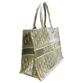 Dior-Dior Gray Medium Oblique Book Tote-Brown,Grey