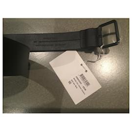 Dior-Cintura Dior Homme in pelle nera . 90 cm .-Nero