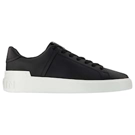 Balmain-B Court Sneakers - Balmain - Black/White - Leather-Multiple colors