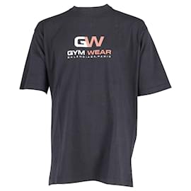 Balenciaga-Balenciaga Gym Wear Camiseta oversized em algodão preto-Preto