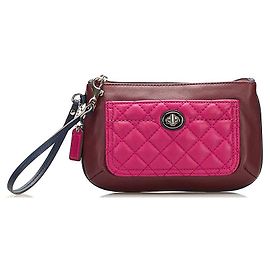 coach Leather Wrislet Bag red Red