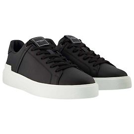 Baskets B Court - Balmain - Noir/Blanc - Cuir Multicolore