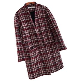 Iro Red Tweed Mohair Coat Red
