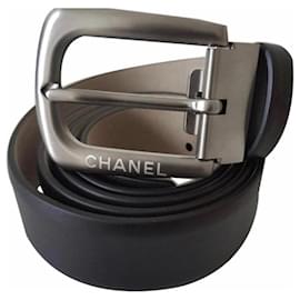 Chanel-BELT IN LEATHER LEATHER BLACK / SIZE 95/ NEVER SERVED-Black